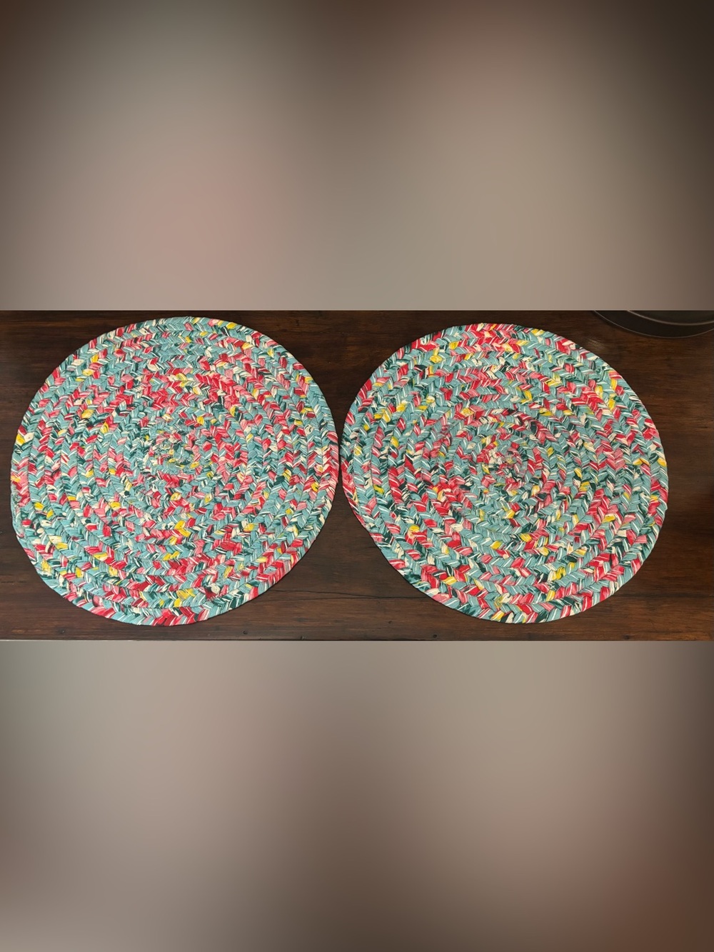 The Pioneer Woman Vintage Braided Cotton Blend Round Placemats Set of 2
